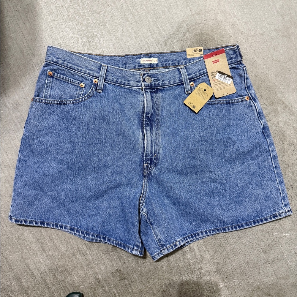 Levi’s Cinch Shorts Women's High-Rise Blue Denim Jean Shorts